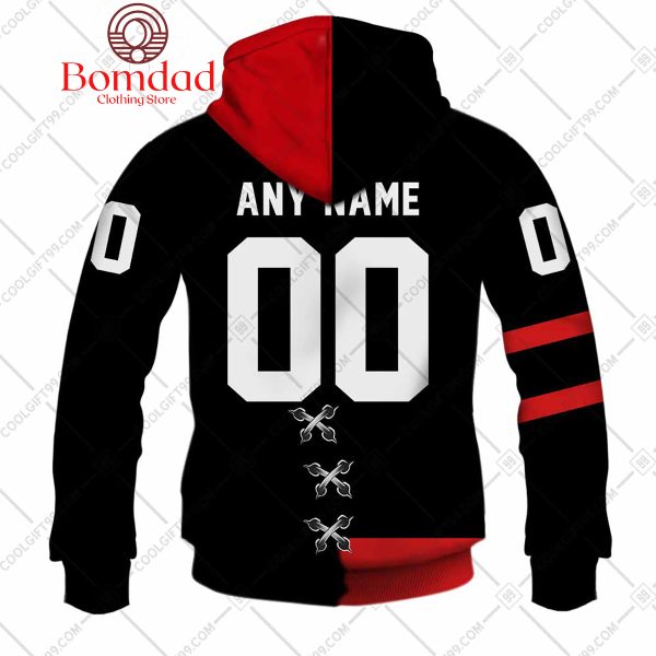 NHL Ottawa Senators Mix CFL Ottawa Redblacks Home Jersey Style Hoodie T Shirt