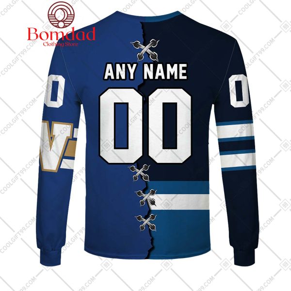 NHL Winnipeg Jets Mix CFL Winnipeg Blue Bombers Home Jersey Style Hoodie T Shirt