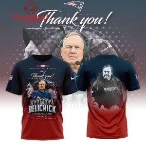 New England Patriots Thank You Bill Belichick Head Coach Six Time Bowl Champions Hoodie T Shirt