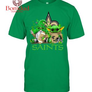 New Orleans Saints Baby Yoda Happy St.Patrick’s Day Shamrock T Shirt