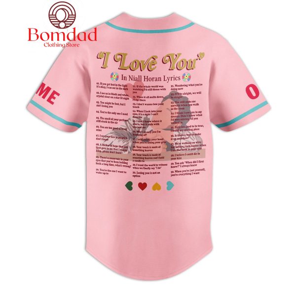 Niall Horan I Love You Valentine’s Days Personalized Baseball Jersey