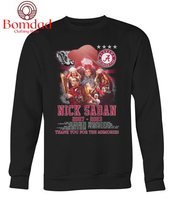 Nick Saban 17 Years 2007 2023 Thank You Coach T Shirt