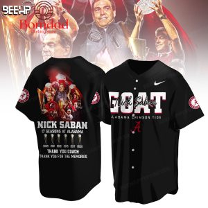 Nick Saban Alabama Crimson Tide 17 Seasons Memories Baseball Jersey