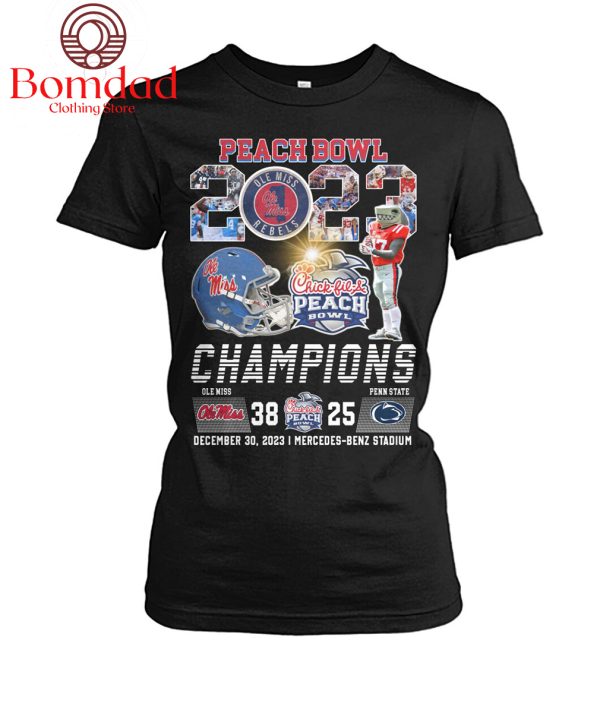 Ole Miss Rebels Peach Bowl 2023 Champions T Shirt