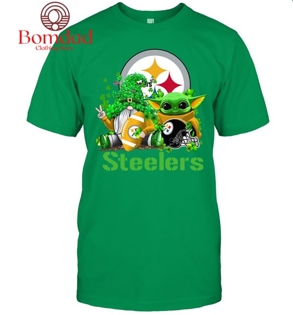 Pittsburgh Steelers Baby Yoda Happy St.Patrick’s Day Shamrock T Shirt