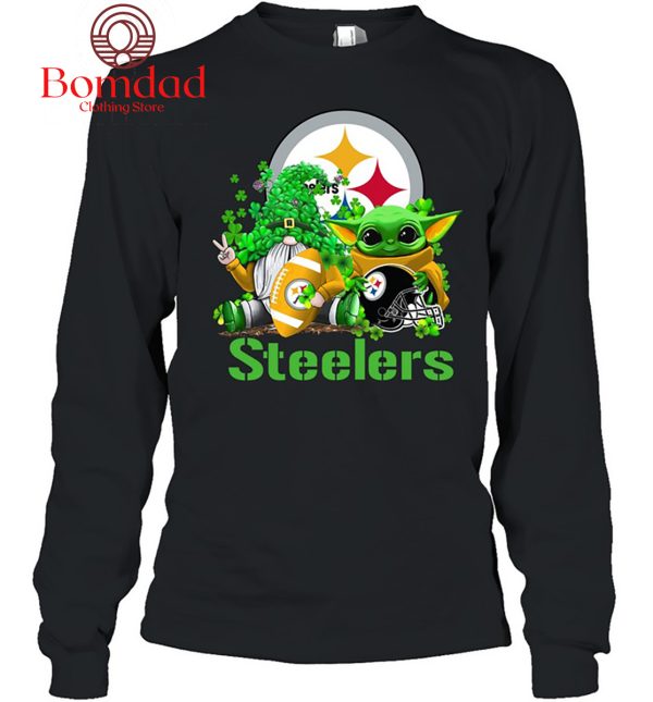 Pittsburgh Steelers Baby Yoda Happy St.Patrick’s Day Shamrock T Shirt