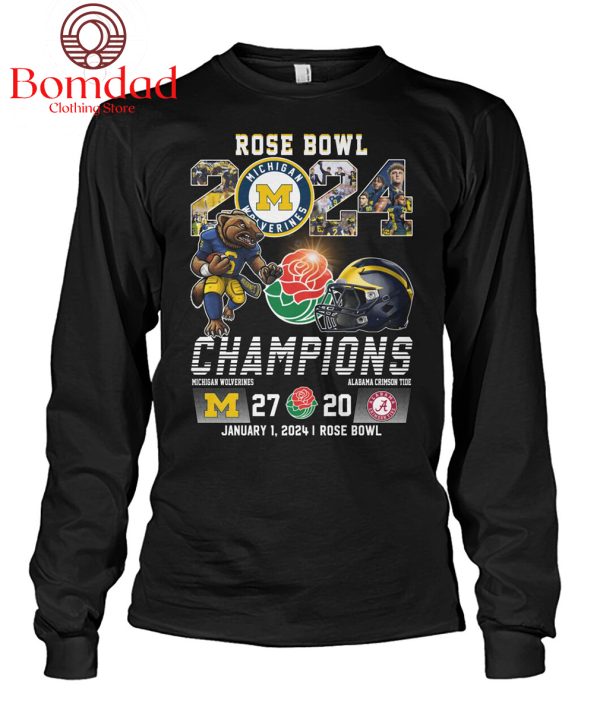 Rose Bowl Champions 2024 Michigan Wolverines T Shirt