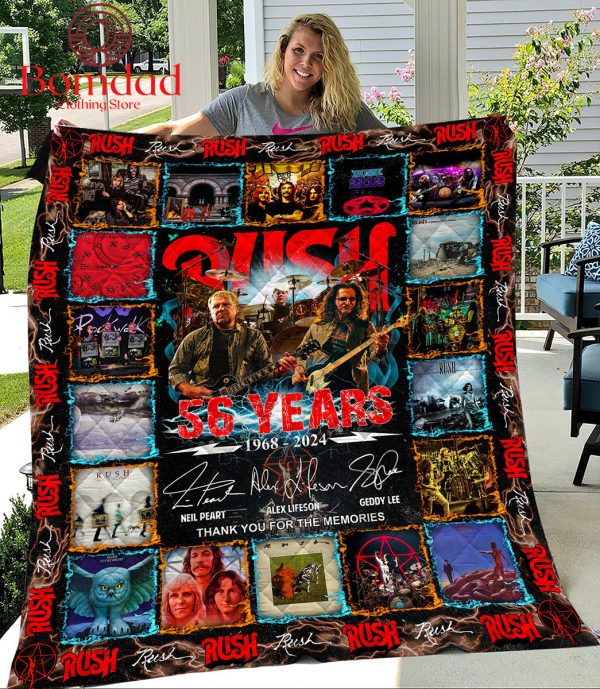 Rush 56 Years 1968 2024 Memories Fleece Blanket Quilt