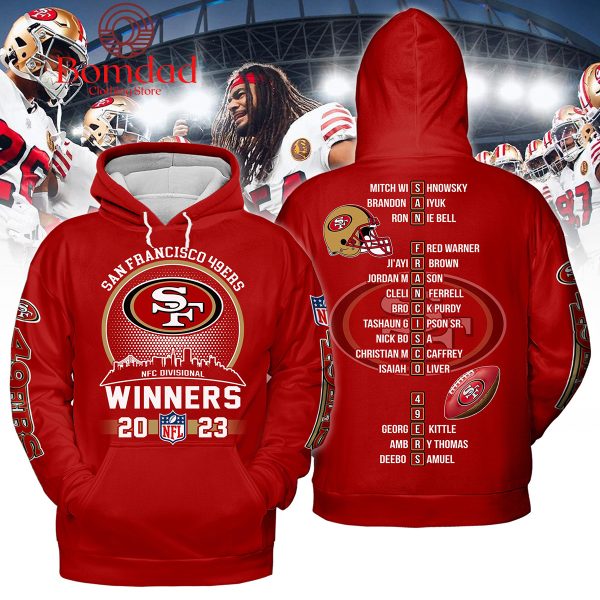 San Francisco 49ers NFC Divisional Winners 2023 Red Design Hoodie T Shirt