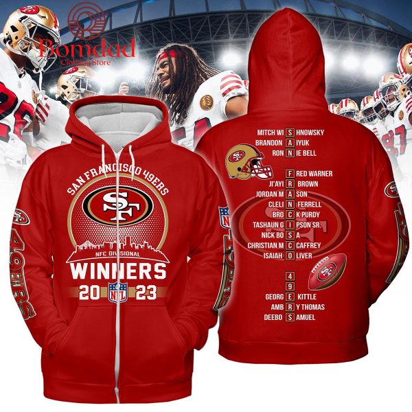 San Francisco 49ers NFC Divisional Winners 2023 Red Design Hoodie T Shirt