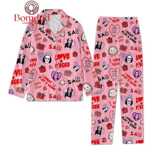 Saw Billy Horror Movies I Want Play A Game Love You To Pieces Pajamas Set