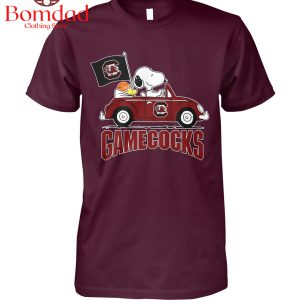 South Carolina Gamecocks Snoopy Driver Car T Shirt