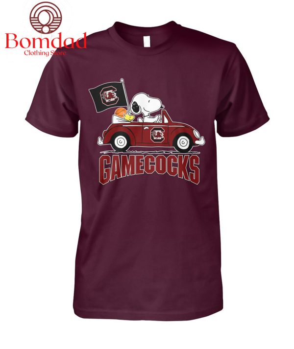 South Carolina Gamecocks Snoopy Driver Car T Shirt
