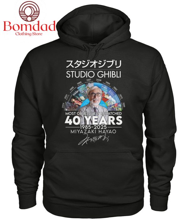 Studio Ghilbi 40 Years 1985 2025 Most Obsessively Rewatched T Shirt
