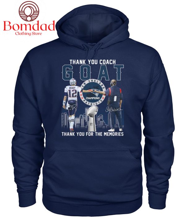 Tom Brady And Bill Belichick Thank You Coach Goat Memories T Shirt