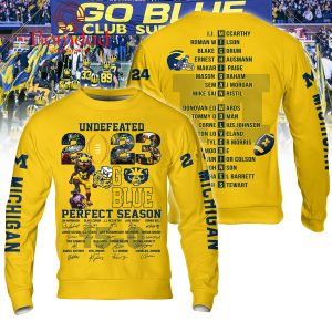 Undefeated 2023 Perfect Season Michigan Wolverines Gold Hoodie T Shirt