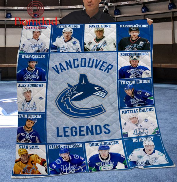 Vancouver Canucks Legends Fleece Blanket Quilt
