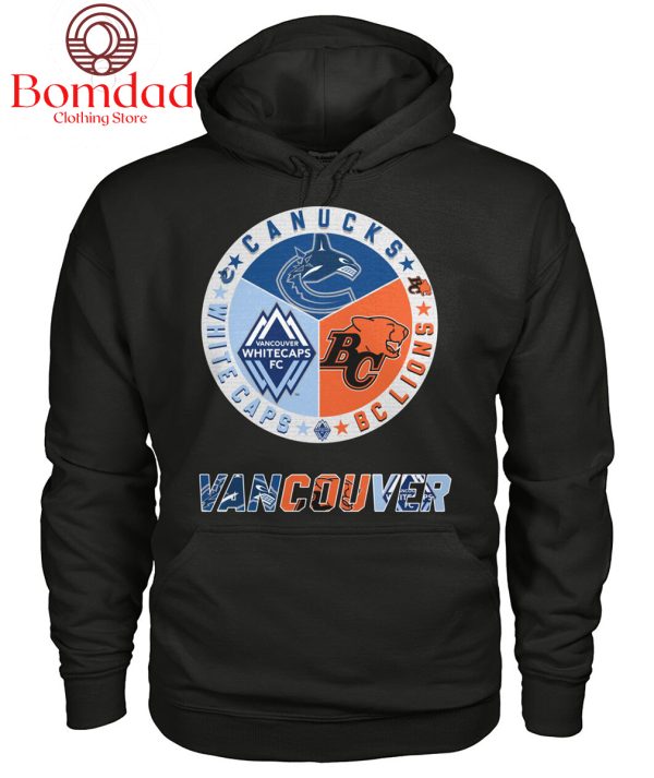 Vancouver Canucks White Caps And BC Lions T Shirt
