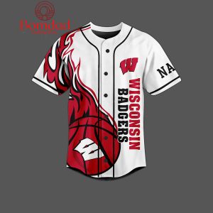 Wisconsin Badgers Jump Around Personalized Baseball Jersey