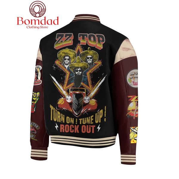 ZZ Top Turn On Tune Up Rock Out Baseball Jacket