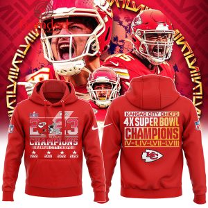 2023 Champions Chiefs 4x Super Bowl Hoodie T Shirt