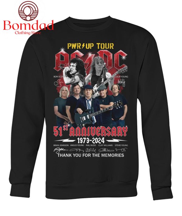 ACDC PWR Up Tour 51st Anniversary 1973 2024 Memories T Shirt