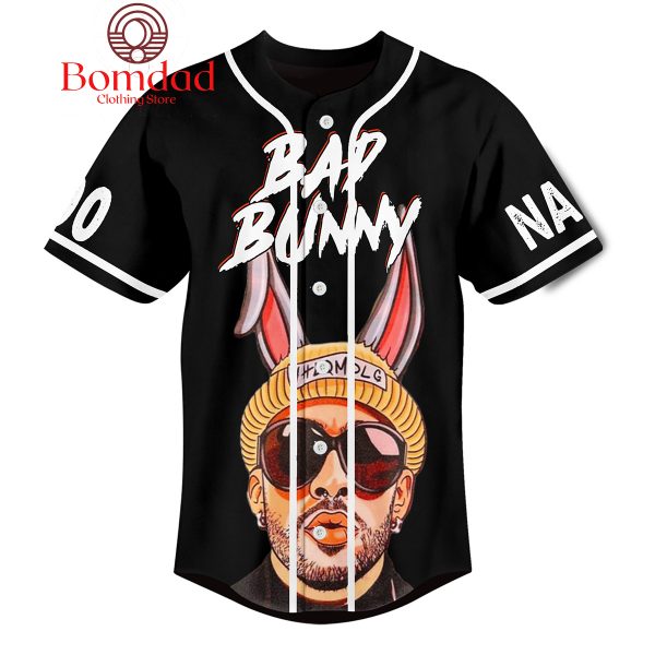Bad Bunny The Most Wanted Tour Black Personalized Baseball Jersey
