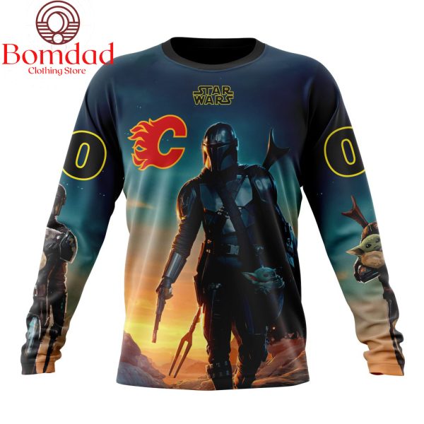 Calgary Flames Star Wars The Mandalorian Personalized Hoodie Shirts