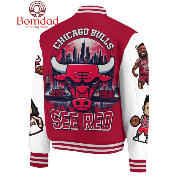 Chicago Bulls See Red Baseball Jacket