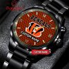Chicago Bears Fan Personalized Black Steel Watch