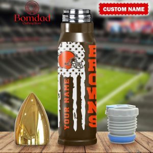Cleveland Browns American Flag Personalized Steel Bullet Tumbler