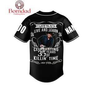 Clint Black Live And Learn 2024 Tour Personalized Baseball Jersey