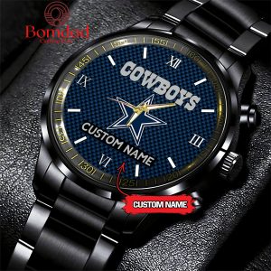 Dallas Cowboys Fan Personalized Black Steel Watch