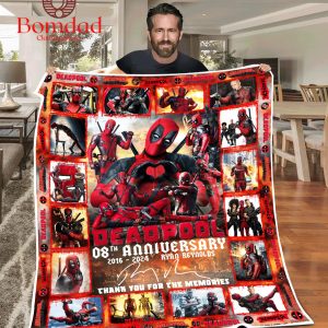 Deadpool 8th Anniversary Fleece Blanket Quilt