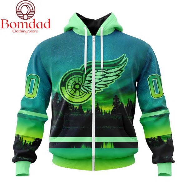 Detroit Red Wings Aura Northern Lights Hoodie Shirts