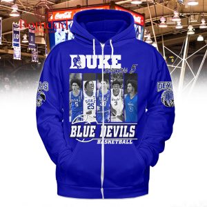 Duke Blue Devils Basketball Staring 5 Fan Hoodie Shirt Blue