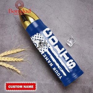 Indianapolis Colts American Flag Personalized Steel Bullet Tumbler