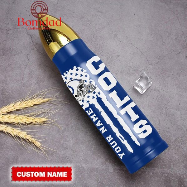 Indianapolis Colts American Flag Personalized Steel Bullet Tumbler
