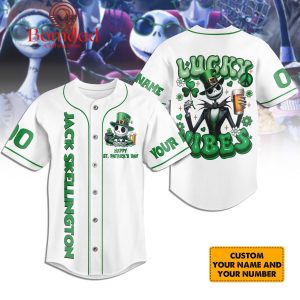 Jack Skellington St. Patrick’s Day Personalized Baseball Jersey