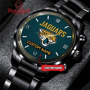 Jacksonville Jaguars Fan Personalized Black Steel Watch