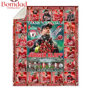 Jurgen Klopp Liverpool Thank You Coach Fleece Blanket Quilt