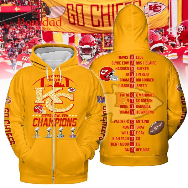 Kansas City Chiefs Super Bowl Champions Back 2 Back Gold Home Hoodie Sweatshirt T Shirt