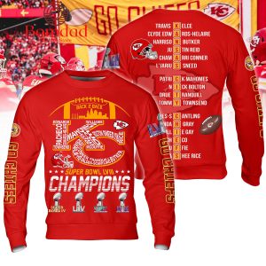 Kansas City Chiefs Super Bowl Champions Back 2 Back Hoodie Sweatshirt T Shirt