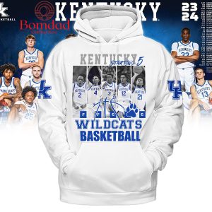 Kentucky Wildcats Basketball Staring 5 Fan Hoodie Shirt White