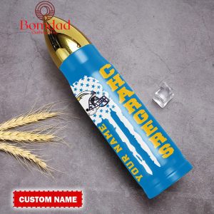 Los Angeles Chargers American Flag Personalized Steel Bullet Tumbler