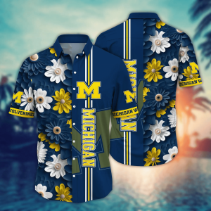 Michigan Wolverines Fan Flower Hawaii Shirts