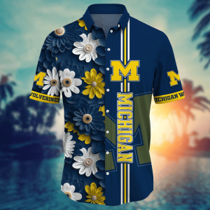 Michigan Wolverines Fan Flower Hawaii Shirts