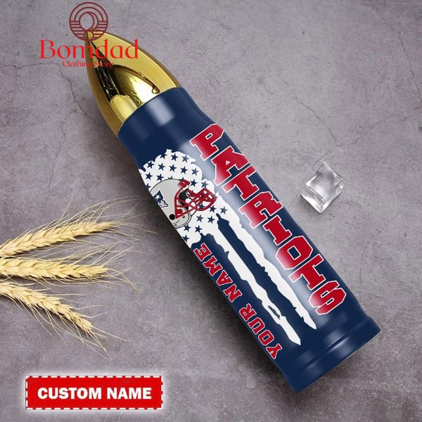 New England Patriots American Flag Personalized Steel Bullet Tumbler