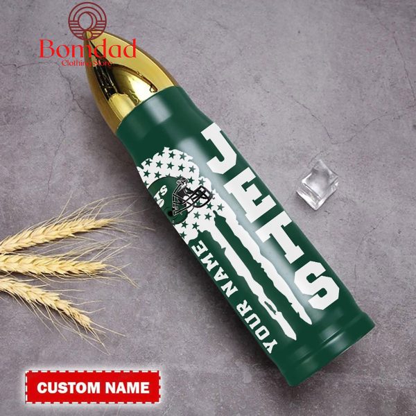 New York Jets American Flag Personalized Steel Bullet Tumbler