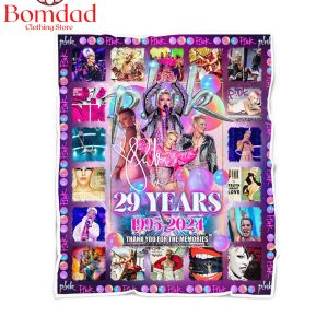 Pink 29 Years 1995 2024 Memories Fleece Blanket Quilt